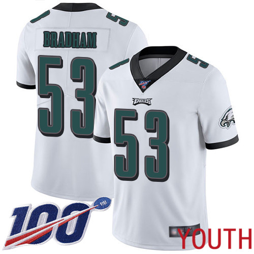 Youth Philadelphia Eagles #53 Nigel Bradham White Vapor Untouchable NFL Jersey Limited Player Season